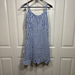 Old Navy Stripe Dress Womens L Cami Ruffle Coastal Cowgirl Summer Resortcore